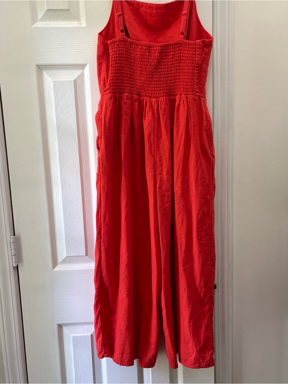 Old Navy orange coral Sleeveless Wide-Leg Linen-Blend Jumpsuit - Picture 5 of 6